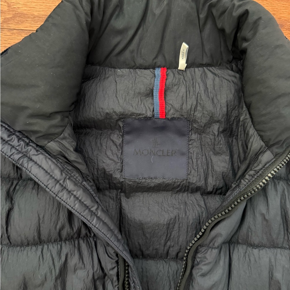 Moncler Dark Puffer Jacket with Logo